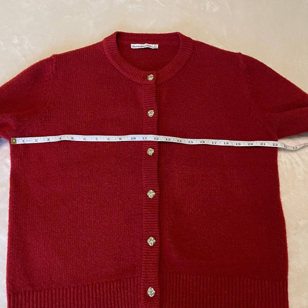 Abercrombie & Fitch Rust Red Cardigan Sweater Large - Picture 6 of 11